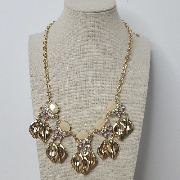 INC INTERNATIONAL RHINESTONES GOLD NECKLACE STONES - Picture 1 of 9